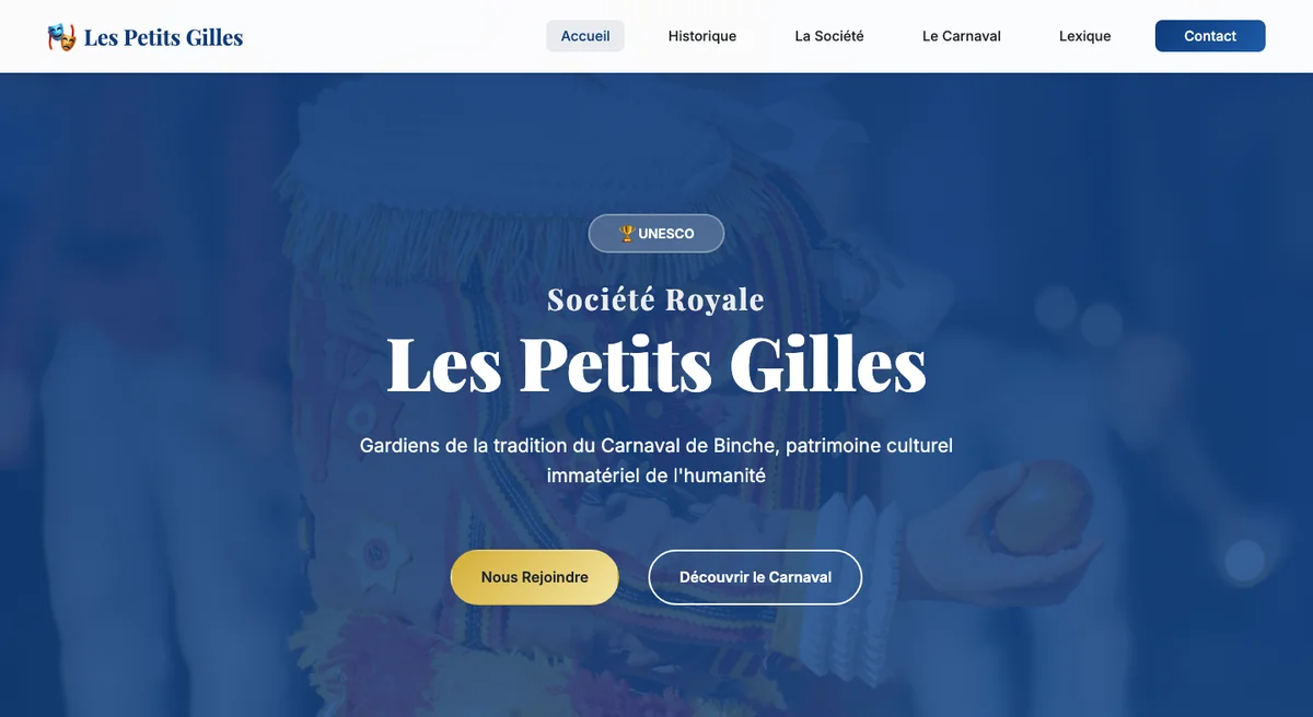 Site web S.R. Les Petits Gilles — Carnaval de Binche